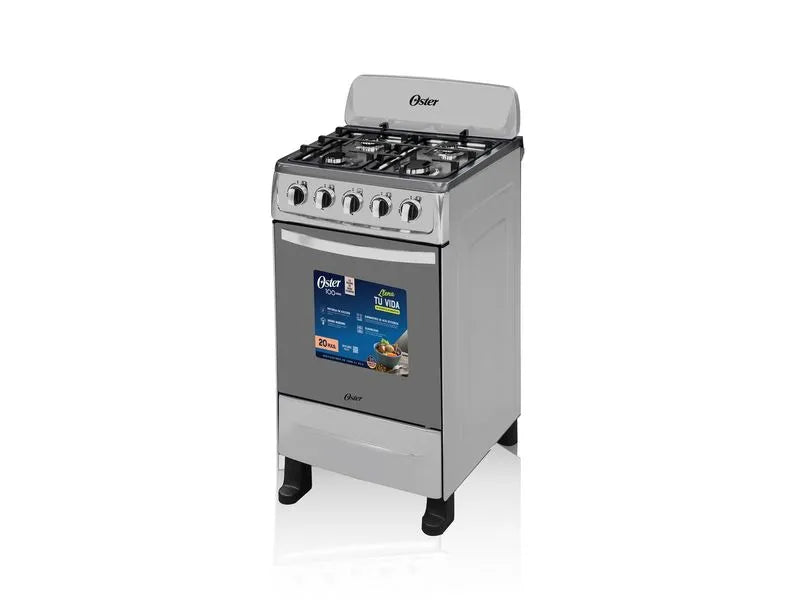 Cocina Oster de gas de 4 quemadores 20 pulgadas acero inoxidable