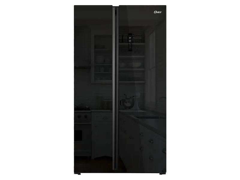 Refrigeradora Oster puerta de vidrio nego - Os-Sbss1502Egbi