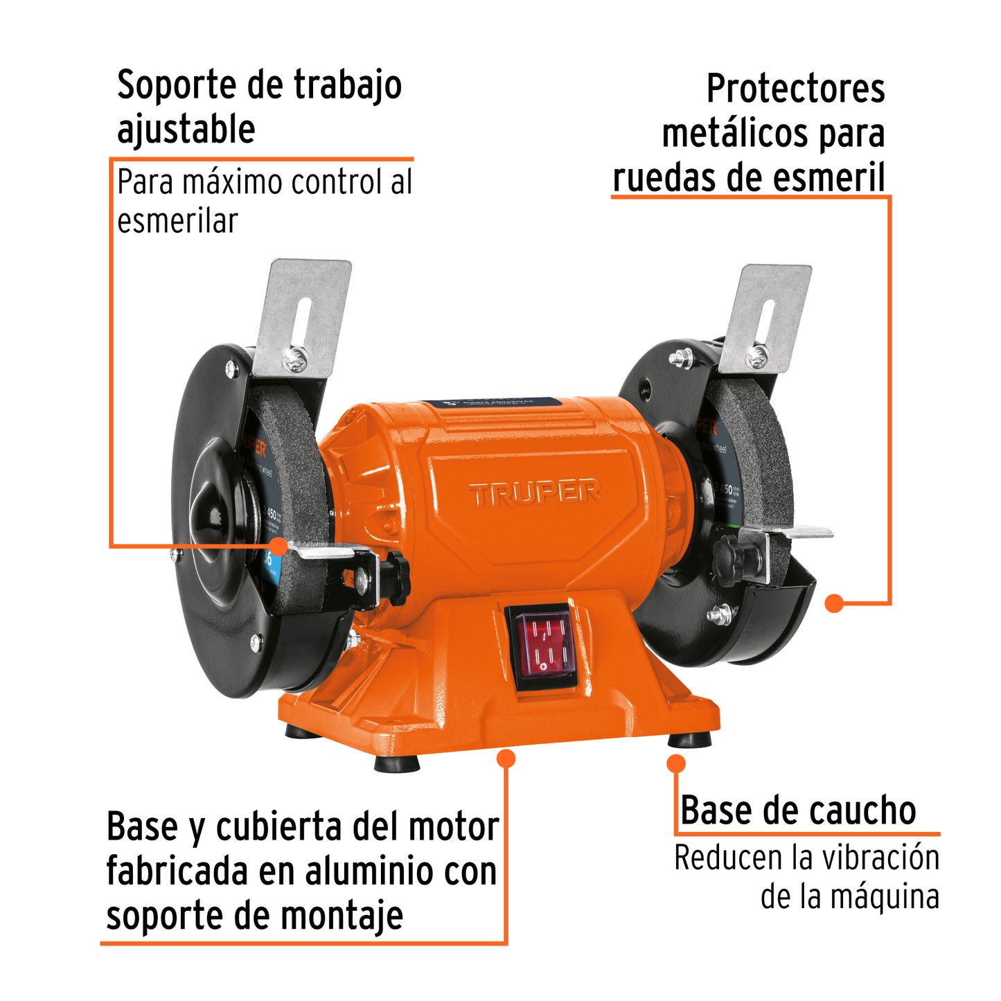 ESMERIL DE BANCO TRUPER:5'':1/4HP