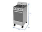 Cocina Oster de gas de 4 quemadores 20 pulgadas acero inoxidable